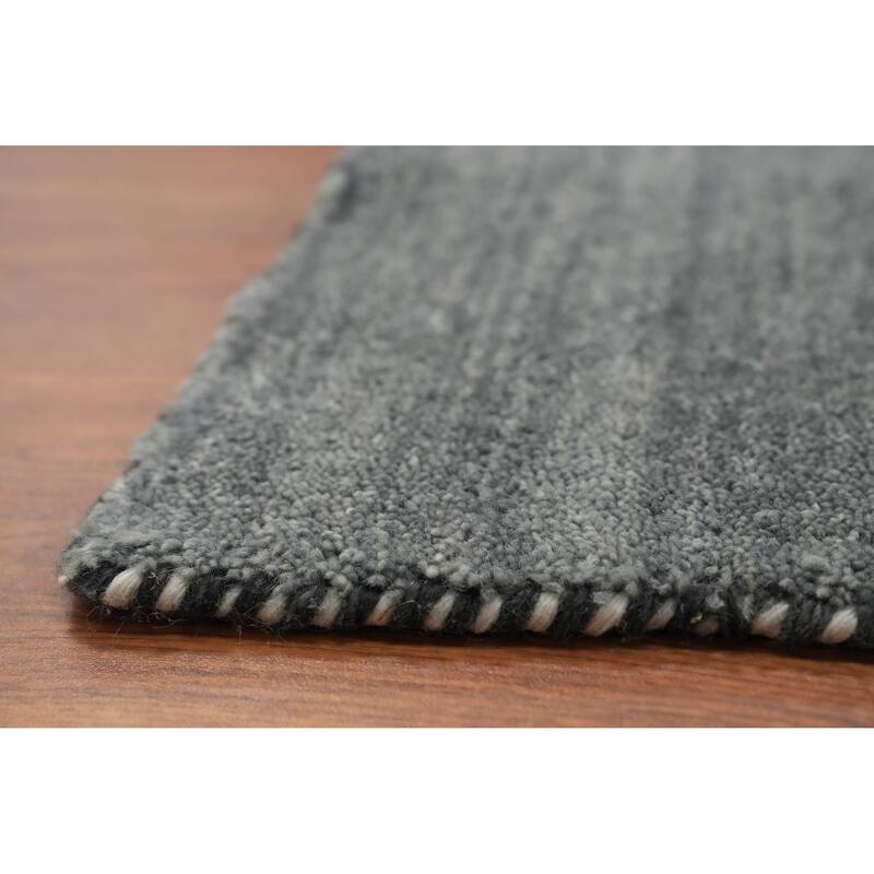 Hand Knotted Oriental 100% Wool Carpet Tribal Animal Pictorial Greys & Charcoal Gabbeh Area Rug - 8' 9'' X 8' 10''