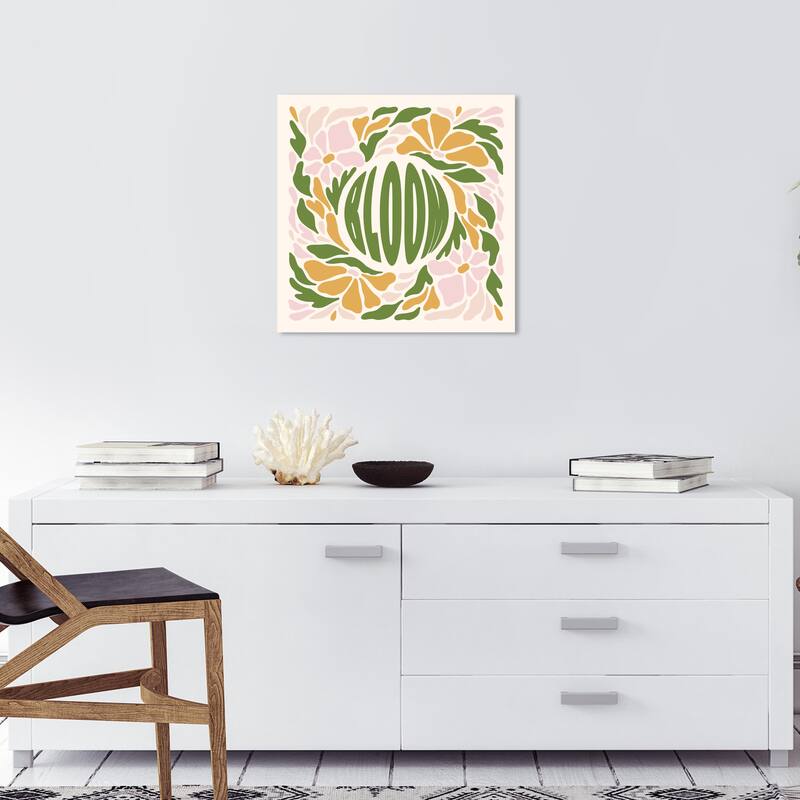 Wynwood Studio Canvas Floral and Botanical Bloom Pattern Green and Dark Green Modern & Contemporary Wall Art Canvas Print