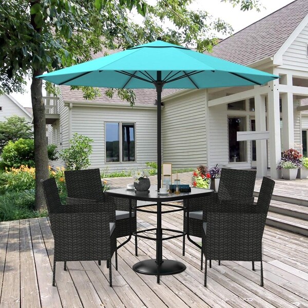Shop Amarantos Outdoor 6 Piece Wicker Dining Set with Patio Umbrella