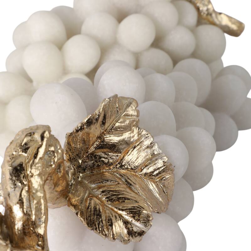 Polyresin Decorative Object Grape Branches (Set of 2) - 7/6" White - 14.25" x 5" x 6"