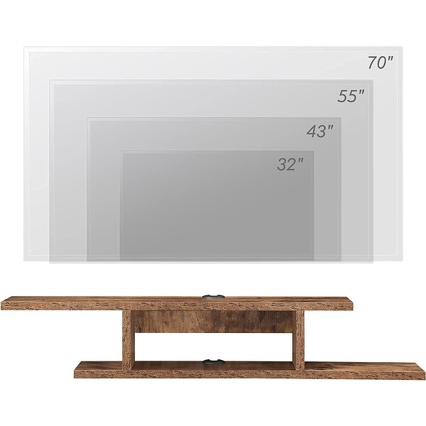 FITUEYES Wall Mounted Media Console Floating TV Stand Component Shelf Black Grain 49.7 On Sale Bed Bath Beyond 32330763