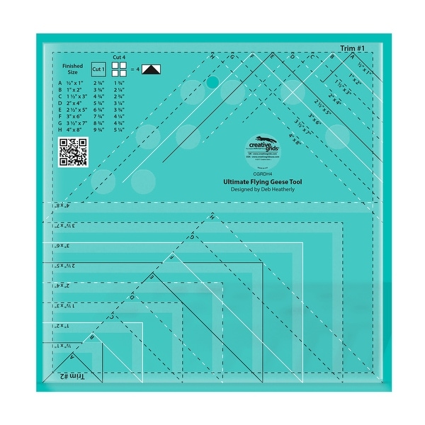 Creative Grids Ultimate Flying Geese Tool - 0.25" x 8" x 8". Opens flyout.