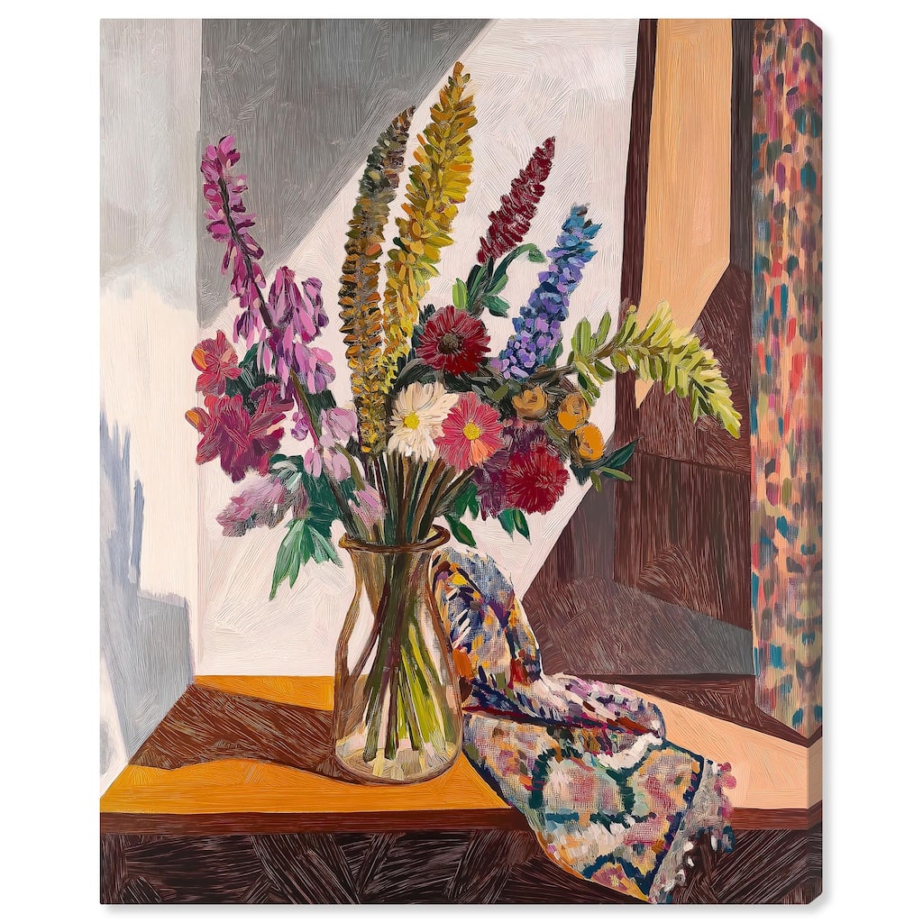 Warm Tones and Blooms Canvas by Art Remedy, Gallery Wrapped