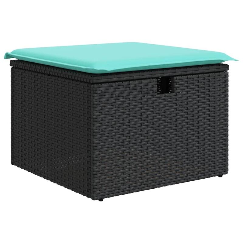 vidaXL Patio Sofa Set with Cushions and Table Outdoor Garden 8 Piece Poly Rattan - 24.4" x 24.4" x 27.2"