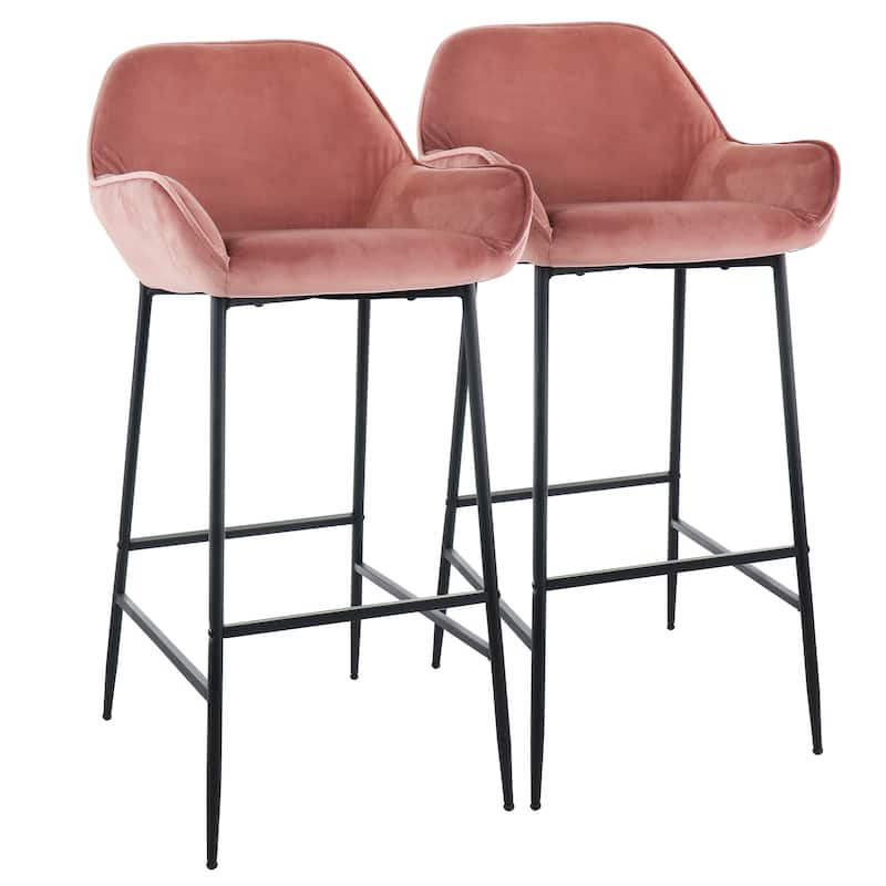 Elama 2 Piece Velvet Bar Stool