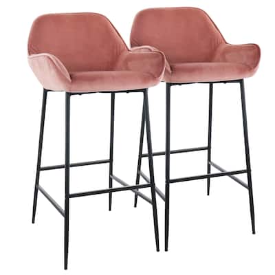 Elama 2 Piece Velvet Bar Stool