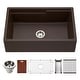 preview thumbnail 10 of 8, Houzer W-133-C Quartztone 33" Farmhouse Single Basin Granite Composite Mocha