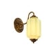preview thumbnail 11 of 23, 1-Light Vintage Aged Antique Brass Finish Lantern Shaped Wall Light with Milk/Green Glass for Bedroom, Hallways