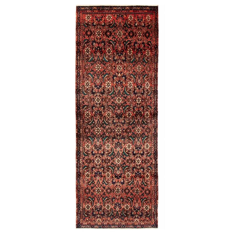 ECARPETGALLERY Hand-knotted Andelz Red Wool Rug - 3'9 x 10'5 - Red - 3'9 x 10'5