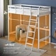 preview thumbnail 14 of 14, Solid Wood Loft Bed with USB Charging Station/LED with Flat Rungs,No Box Spring Needed