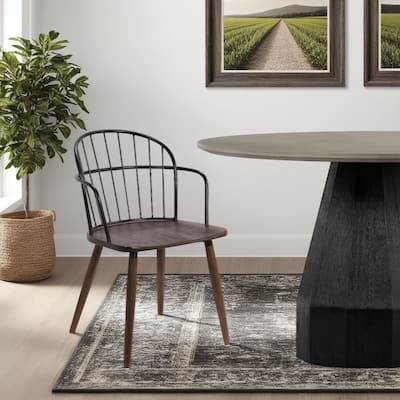 Bradley Modern Farmhouse Wood and Metal Dining Chair