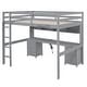 preview thumbnail 13 of 16, Full Size Loft Bed with Desk, Cabinets, Drawers and Bedside Tray, White