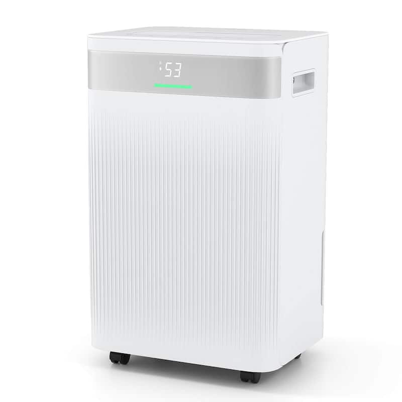 Costway 54 Pints Dehumidifier with 3 Modes LED Display For Home 4500 - See Details - White