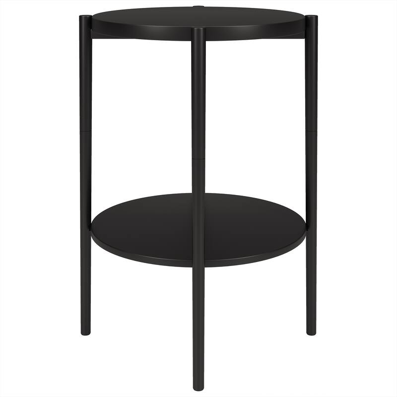Wayne 18'' Wide Round Side Table with Metal Shelf