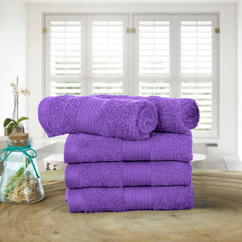 Pure Cotton 600 GSM Absorbent Washcloths 12x12 Inch by Ample Decor - 5 Pcs