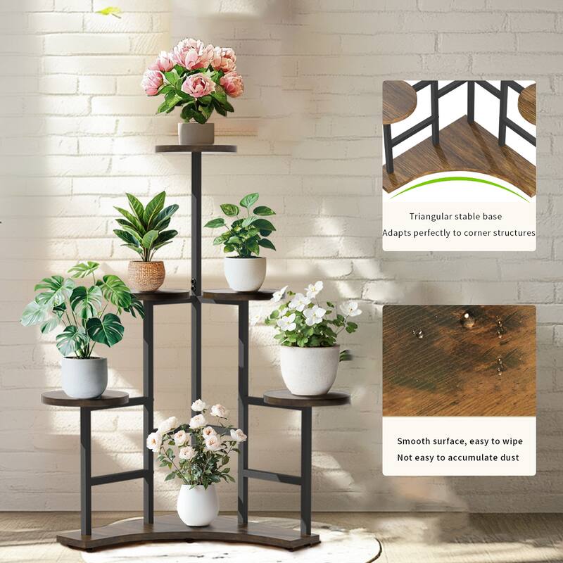 Tall Multiple Potted Corner Plant Stand Holder