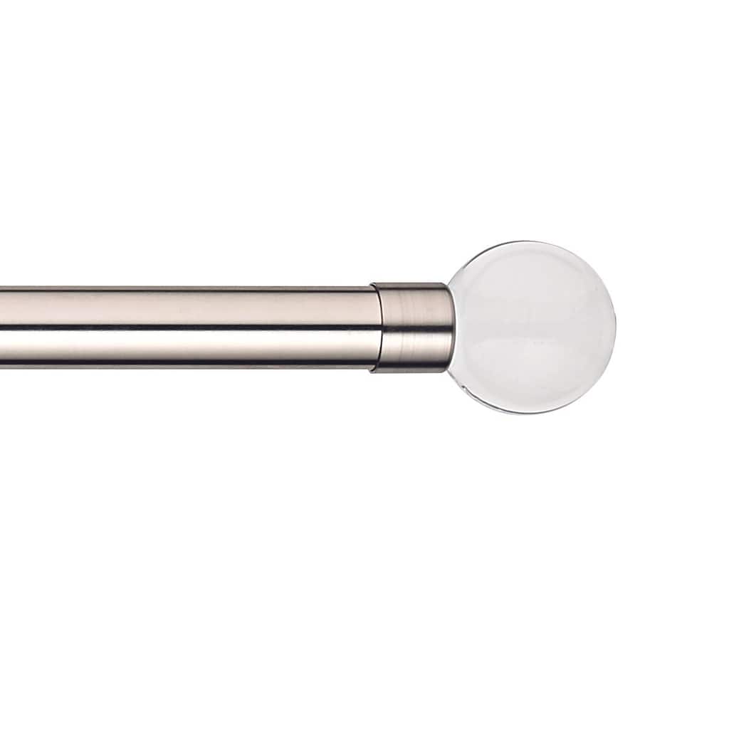 Linen Avenue Clear Acrylic Single and Double Window Curtain Rod Set