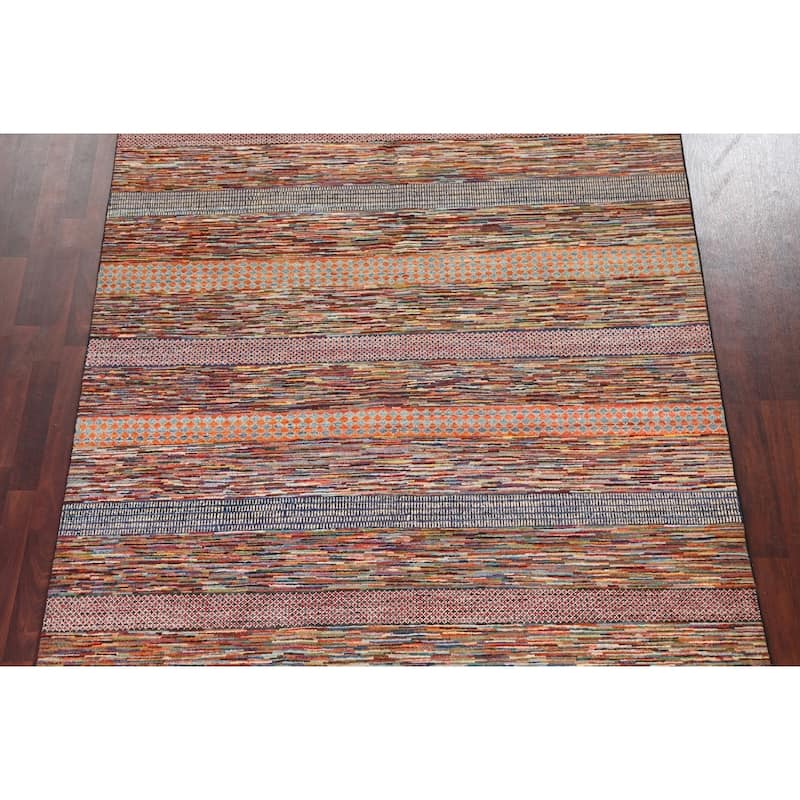 Tribal Contemporary Gabbeh Persian Area Rug Hand-knotted Wool Carpet - 6'6" x 9'8"