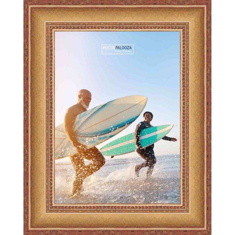 14x17 Traditional Gold Complete Wood Picture Frame with UV Acrylic, Foam Board Backing, & Hardware