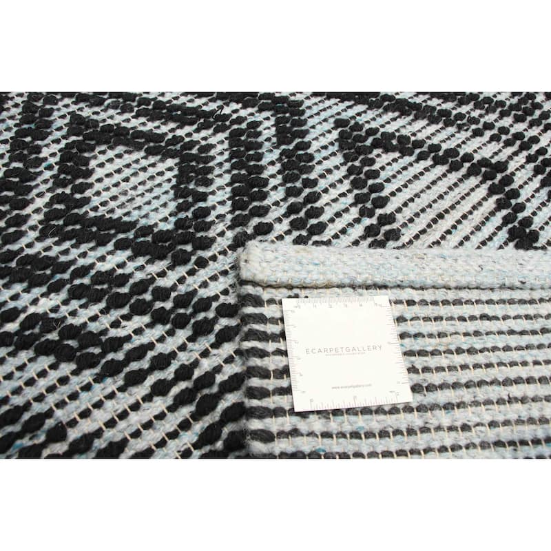 ECARPETGALLERY Braid weave Sienna Light Green Wool Rug - 5'4 x 7'5