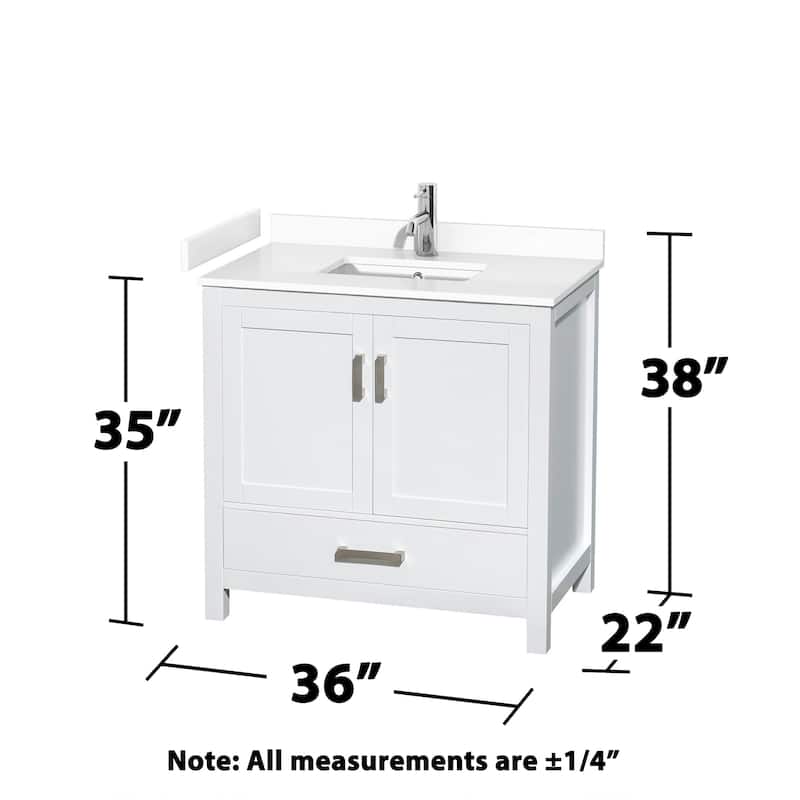 Wyndham Collection Sheffield 36" Single Bathroom Vanity, Carrara