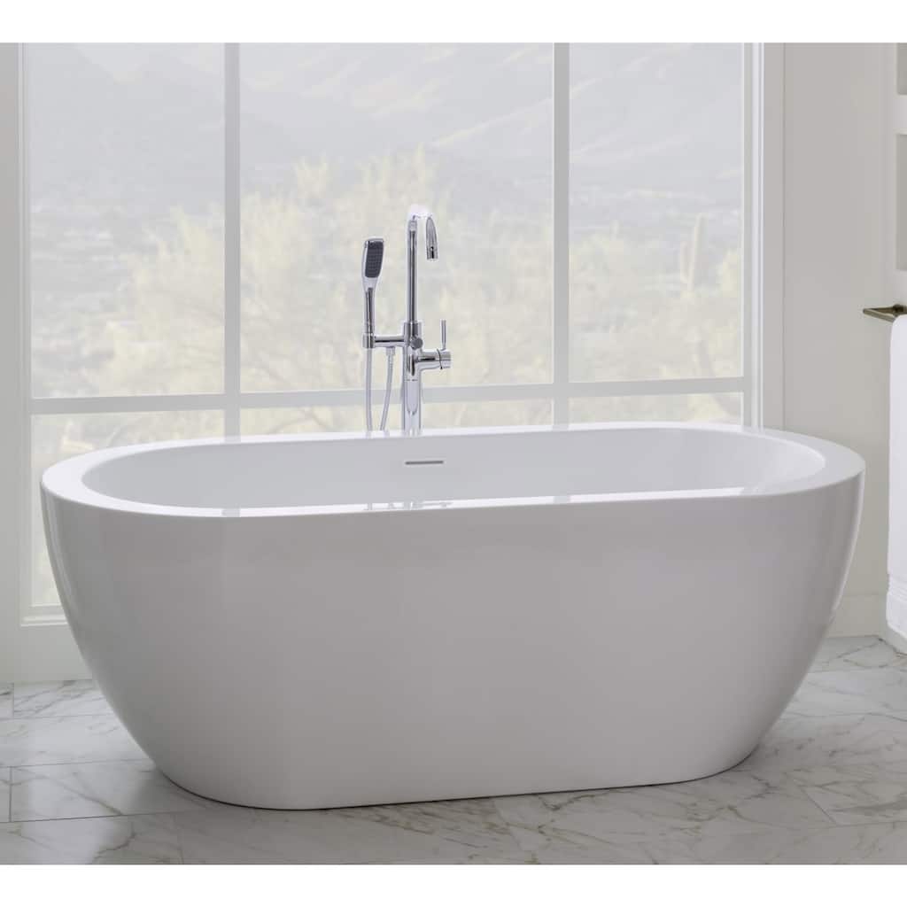 Miseno MNO6732SFSO 67" Free Standing Acrylic Soaking Tub with Center