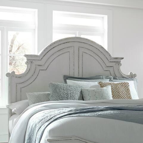 Magnolia Manor Antique White Weathered Bark Queen Panel Headboard