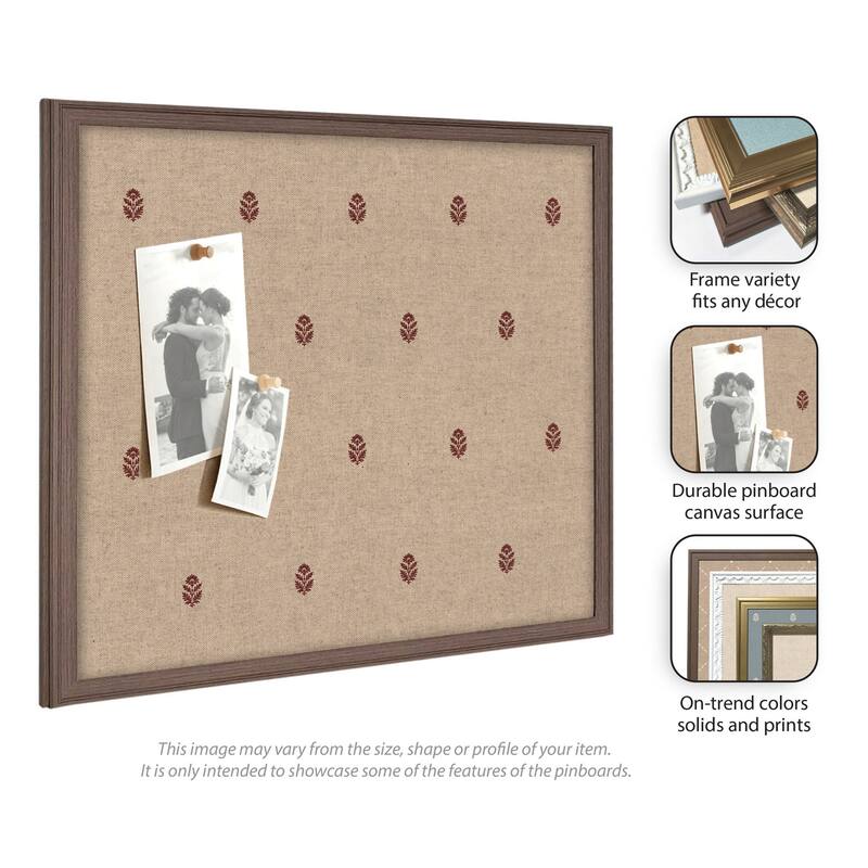 Kate and Laurel Pinboard Red Botanical Block Print