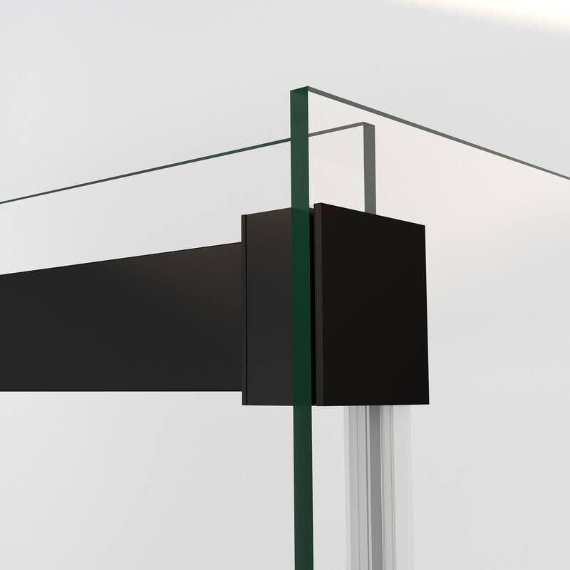 Spezia 68"W x 76"H Sliding Frameless Shower Enclosure in Matt Black
