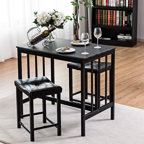 Costway 3 Pcs Modern Counter Height Dining Set Table And 2 Modern Counter Height Dining Set Table