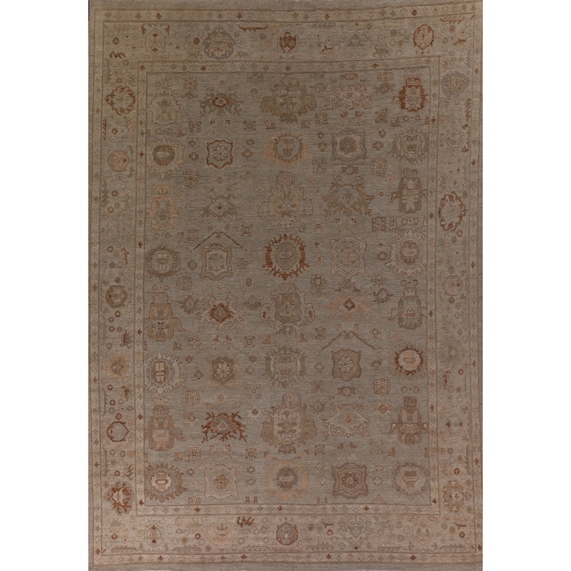 Vegetable Dye Oushak Large Area Rug Handmade Wool Carpet - 10'1" x 13'9"