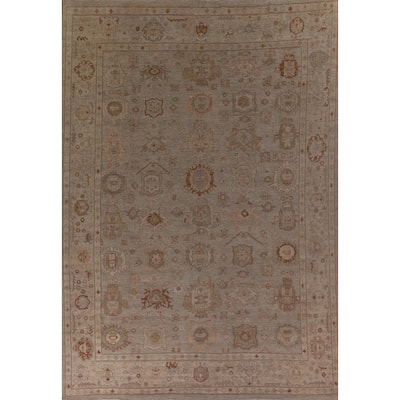 Vegetable Dye Oushak Large Area Rug Handmade Wool Carpet - 10'1" x 13'9"