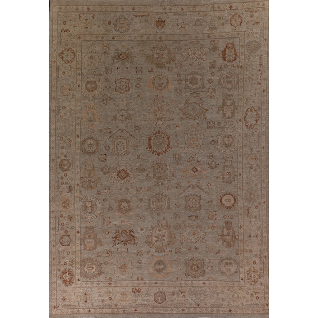Vegetable Dye Oushak Large Area Rug Handmade Wool Carpet - 10'1" x 13'9"