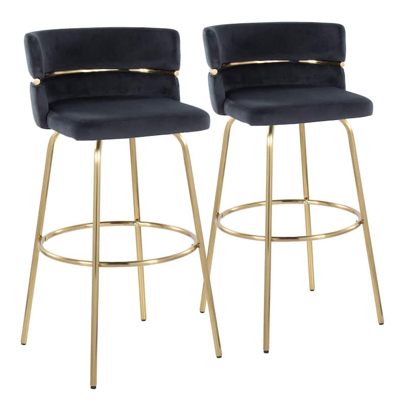 Silver Orchid Lena 30" Fixed-Height Bar Stool (Set of 2)