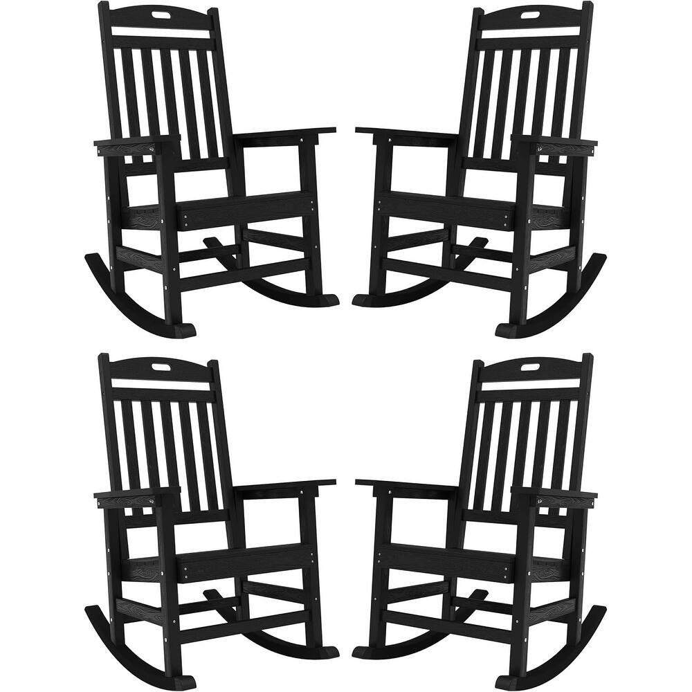 WINSOON All Weather Outdoor Rocking Chair, Set of 4