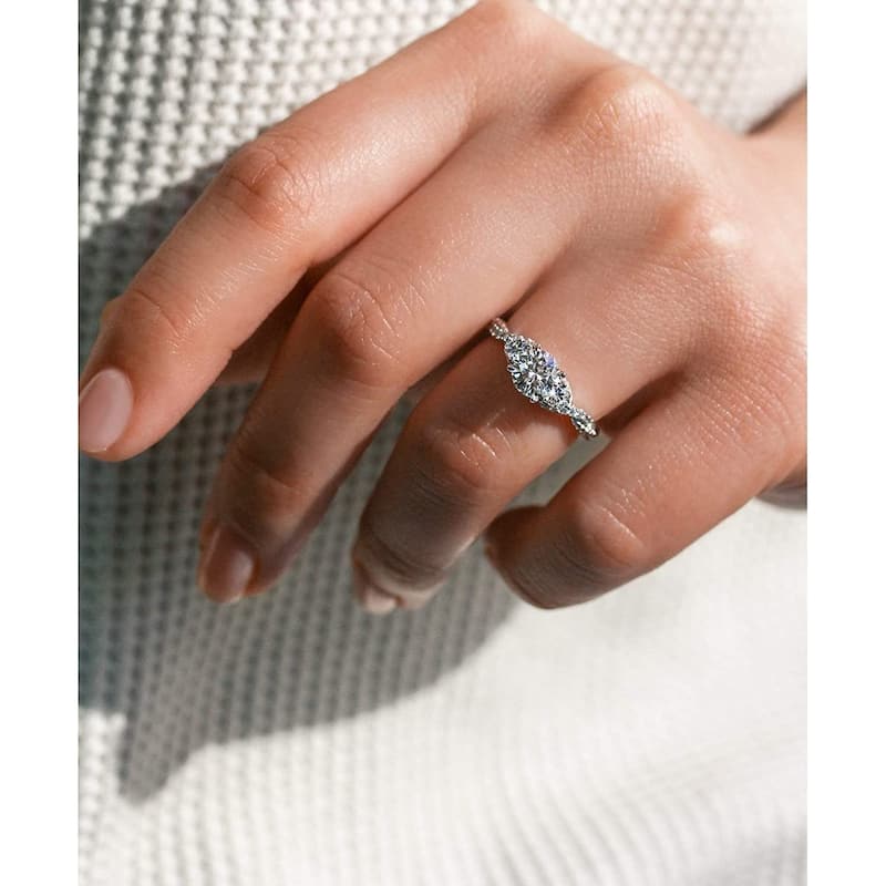 Annello by Kobelli 14K Gold 3 Stone Moissanite Snake Ring (HI/VS, GH/I)
