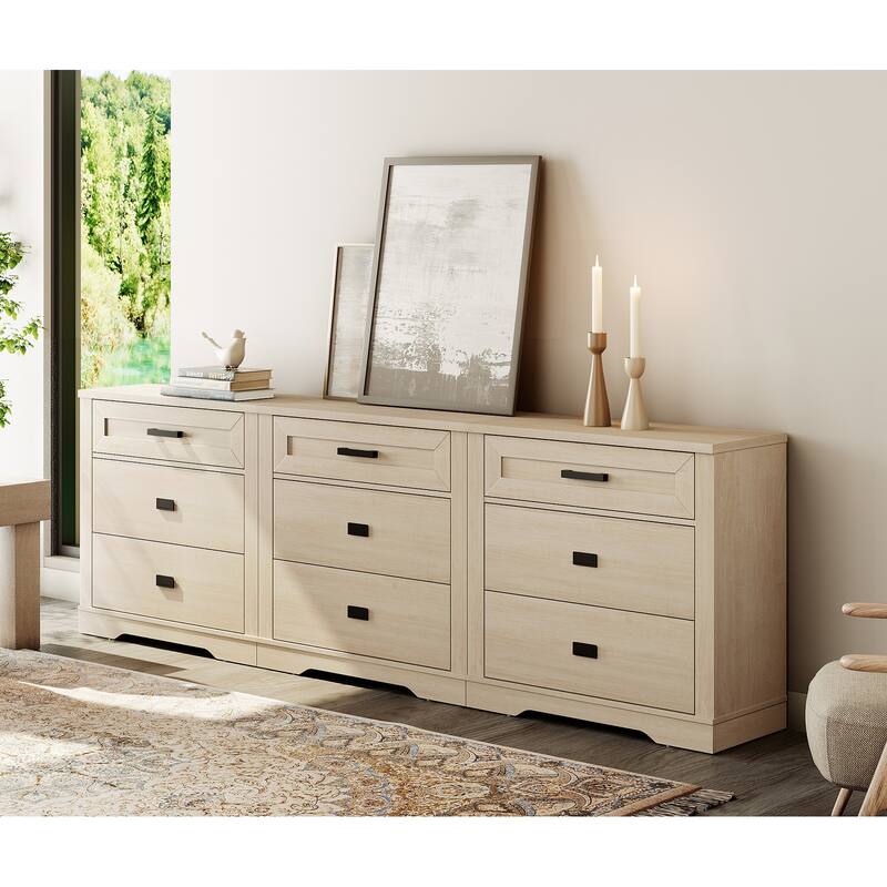 WAMPAT Mid Century Modern Dresser, 31.9" Tall Storage Cabinet with Drawers