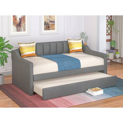 Nestfair Upholstered Twin Daybed with Trundle