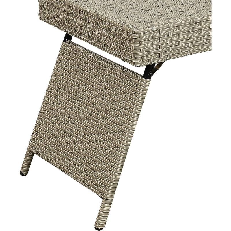 Portable Folding Wicker Table,only 7 lbs with foldable legs,easy for storage and outdoor use