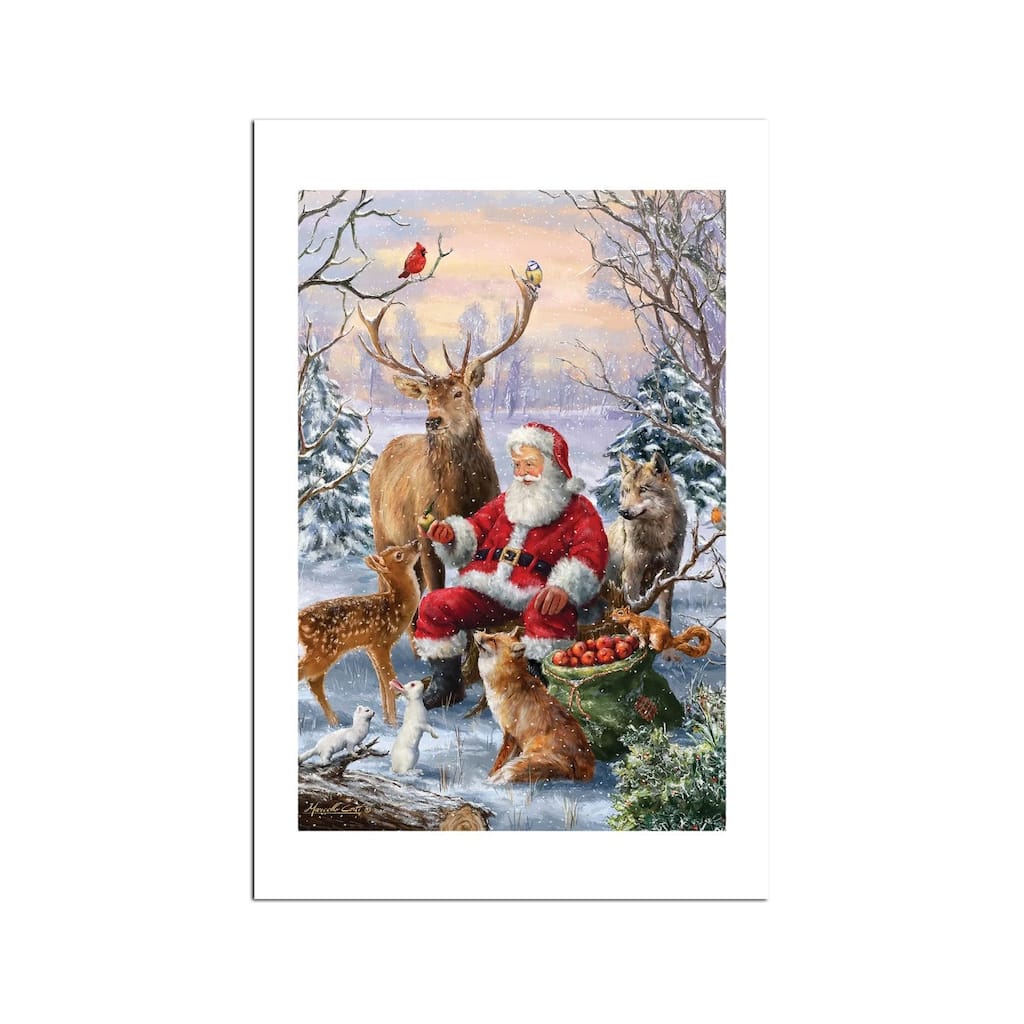 Santa Animals Fine Art Paper Print by Ali Corti - Multi