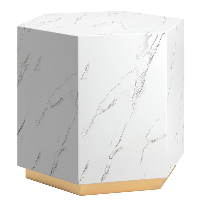 Darcy Faux Marble End Table by iNSPIRE Q Bold