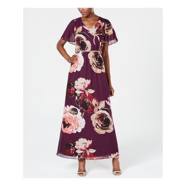 womens purple floral dress