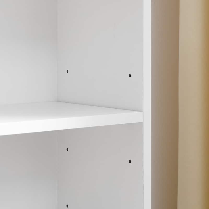 8-Tier Media Tower Rack, CD DVD Slim Storage Cabinet with Adjustable Shelves, Tall Narrow Bookcase Display Bookshelf