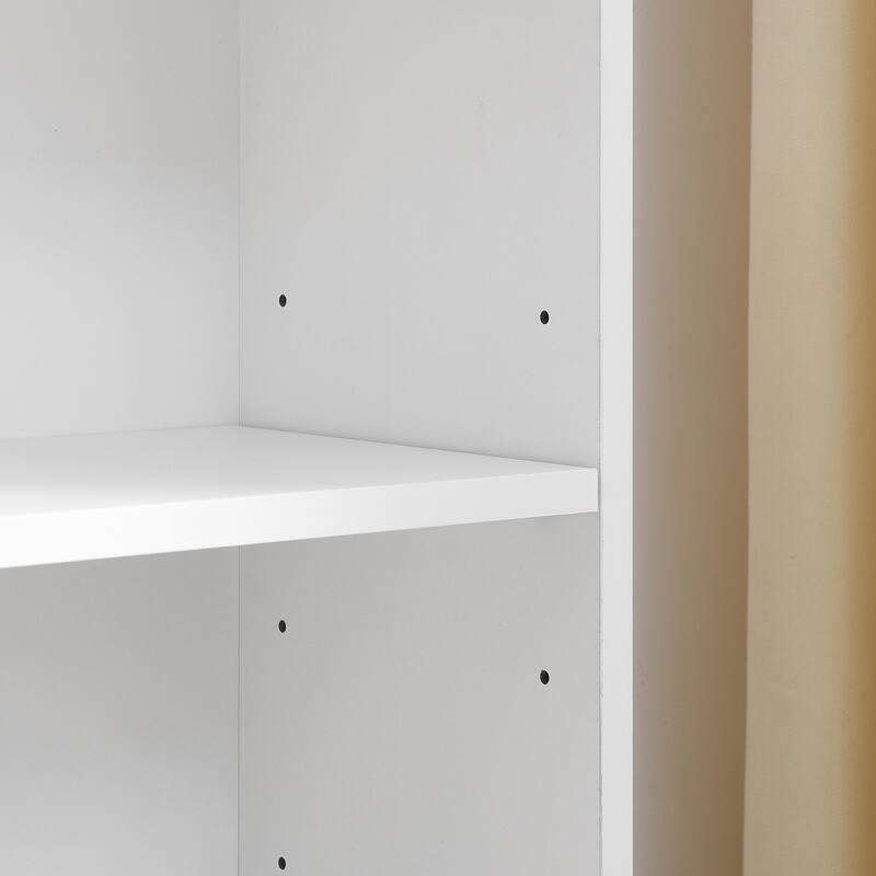 Roomfitters 8-Tier Tall Narrow Bookcase with Adjustable Shelves, Slim Storage Tower for Books, CDs, DVDs, and Décor