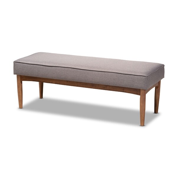 Baxton Studio Arvid Bench Arvid 47" Wide Wood Framed Bench with Polyester Upholstery - Gray