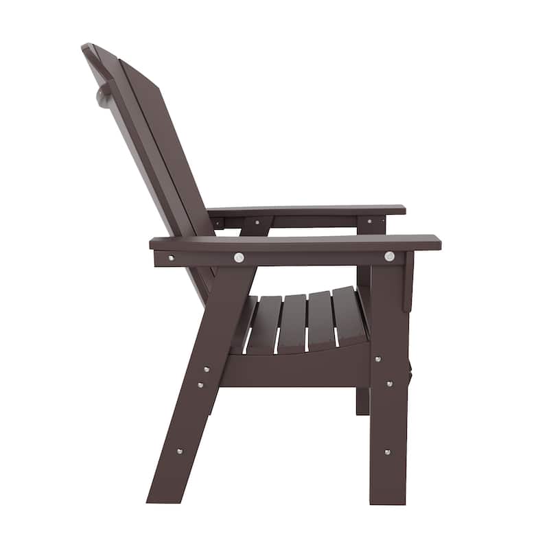 Laguna Hdpe All Weather Outdoor Patio Square Adirondack Dining Chairs Set (5-Piece Set)