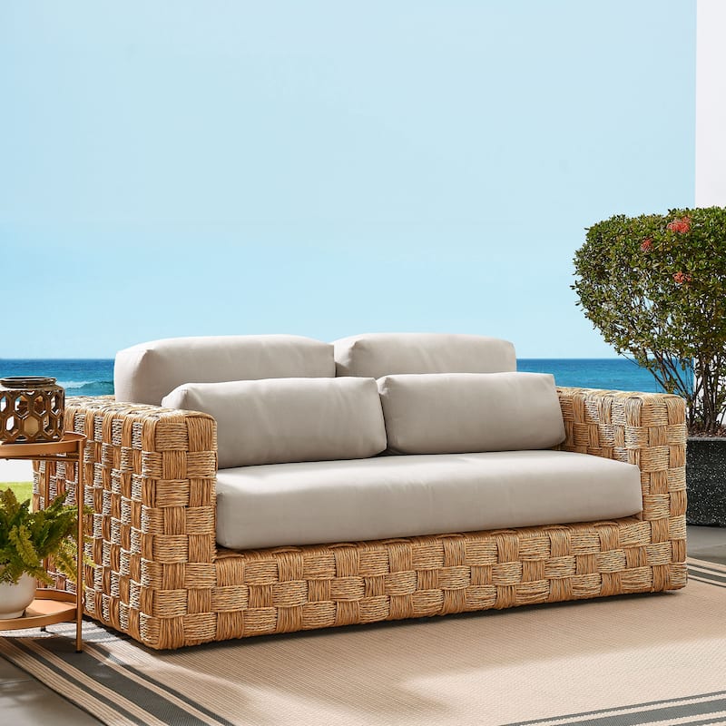 Thames Outdoor Patio Wicker Outdoor Patio Rattan Loveseat