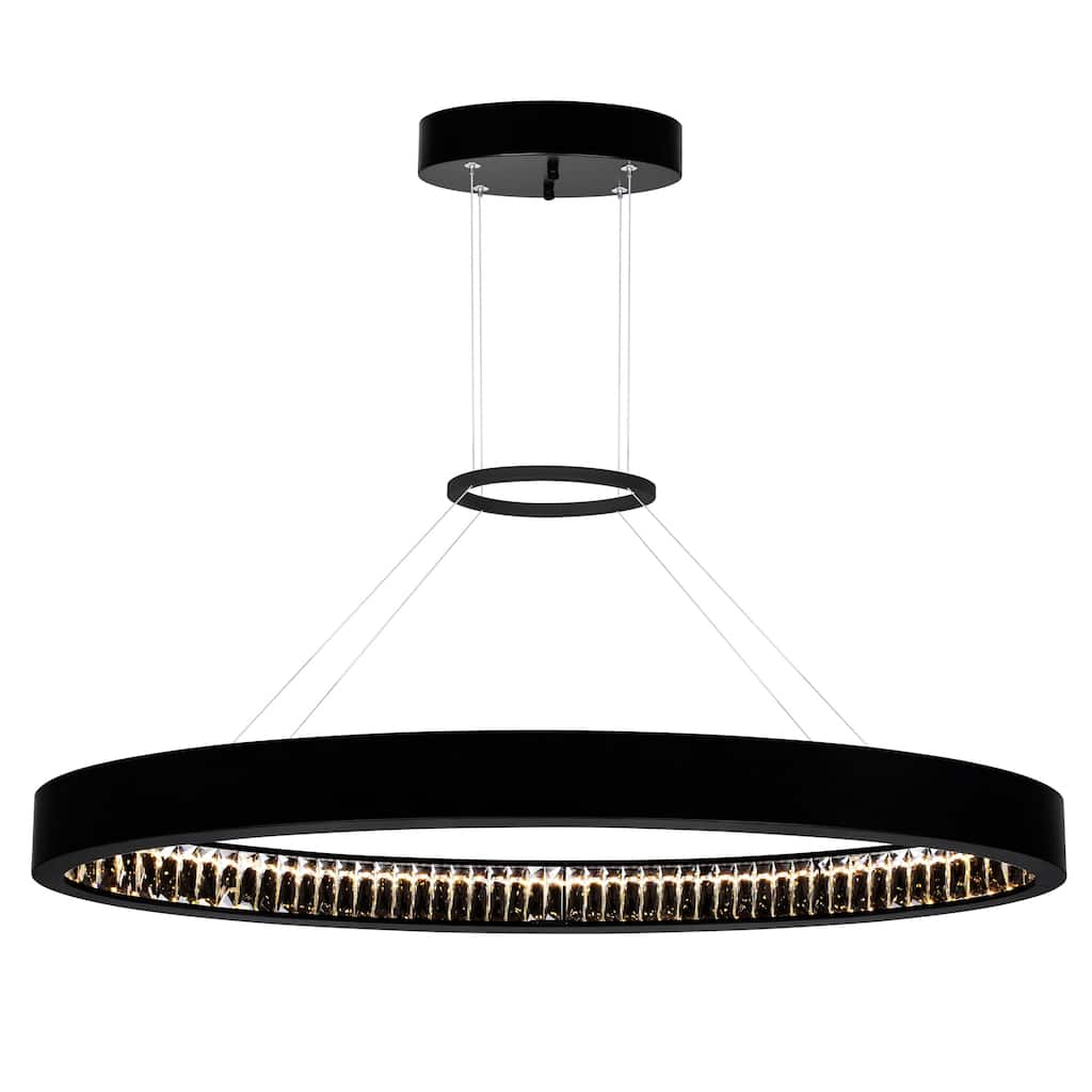 Rosalina Integrated LED 42in Matte Black Chandelier - Matte Black