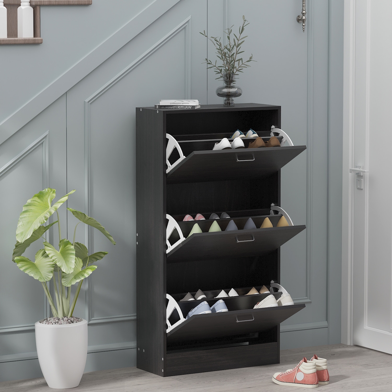 3 tier store shoe storage cabinet