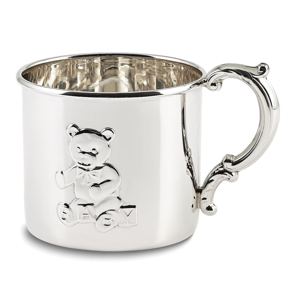 Curata Sterling Silver Hollow Handle 4.5 Oz. Teddy Bear Baby Cup